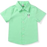 Boys Short Sleeve Button Down Shirt Oxford Casual Cotton Lightweight Western Summer Tops