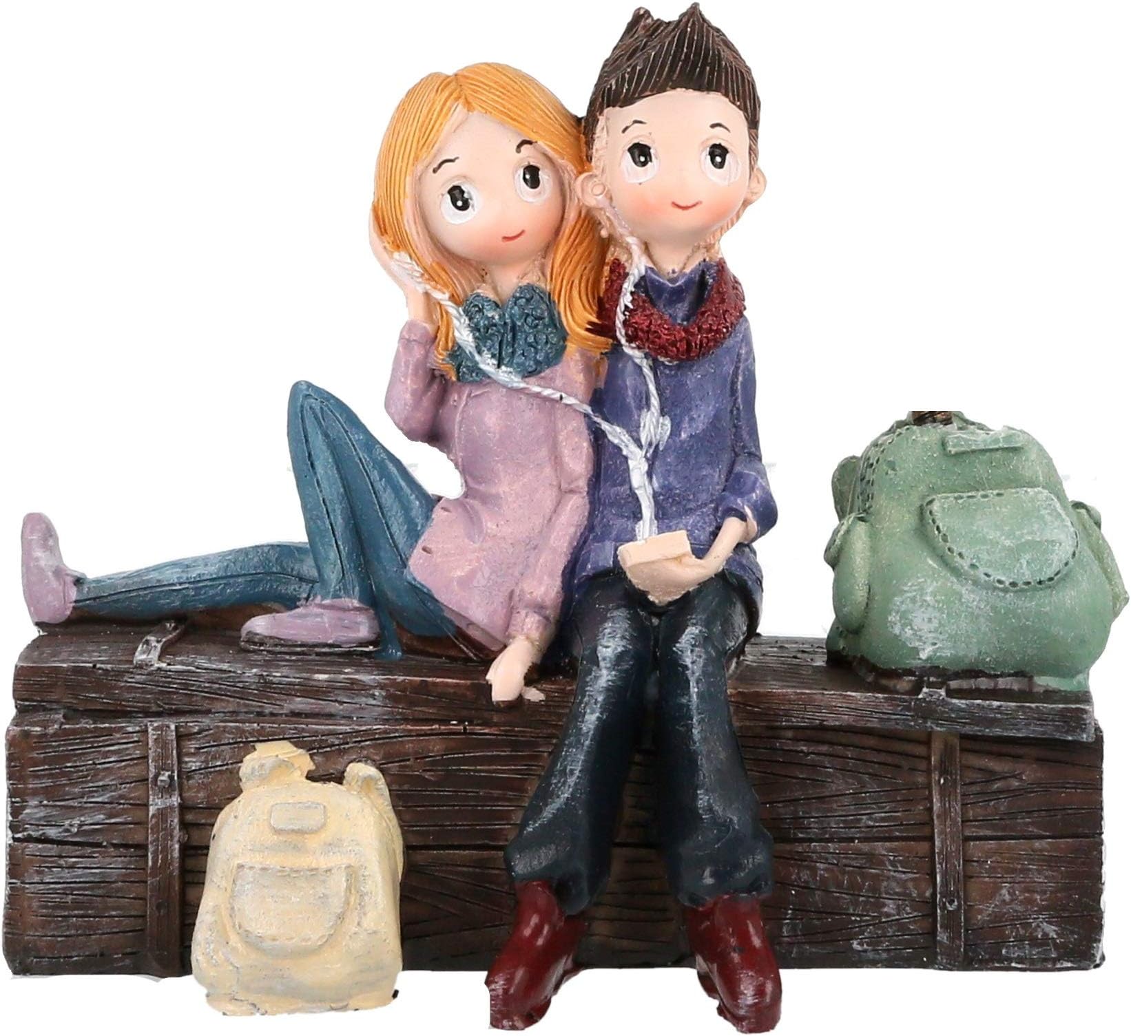 JaipurCrafts WebelKart Cute Romantic Love Couple Sitting on Sofa Statue Showpiece , 11 cm