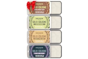 Viking Revolution 4 Pack Mens Solid Colognes 0.5 Oz - Men Solid Perfume with Cedar Wood, Clary Sage, Vetiver, Sandalwood Cologne for Mens - Travel Cologne Wax Gifts for Men
