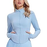 AFZ Workout Jackets for Women Lightweight Slim Fit Athletic Zip Up Jacket with Pockets for Running Yoga
