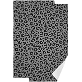 GYAGROTTO 2 Pack Grey Black Cheetah Print Hand Towels for Bathroom,Absorbent Fingertip Guest Wildlife Animal Skin Leopard Decorative Bath Towels,Soft Farmhouse Dish Towels for Kitchen Decor 14"x28"