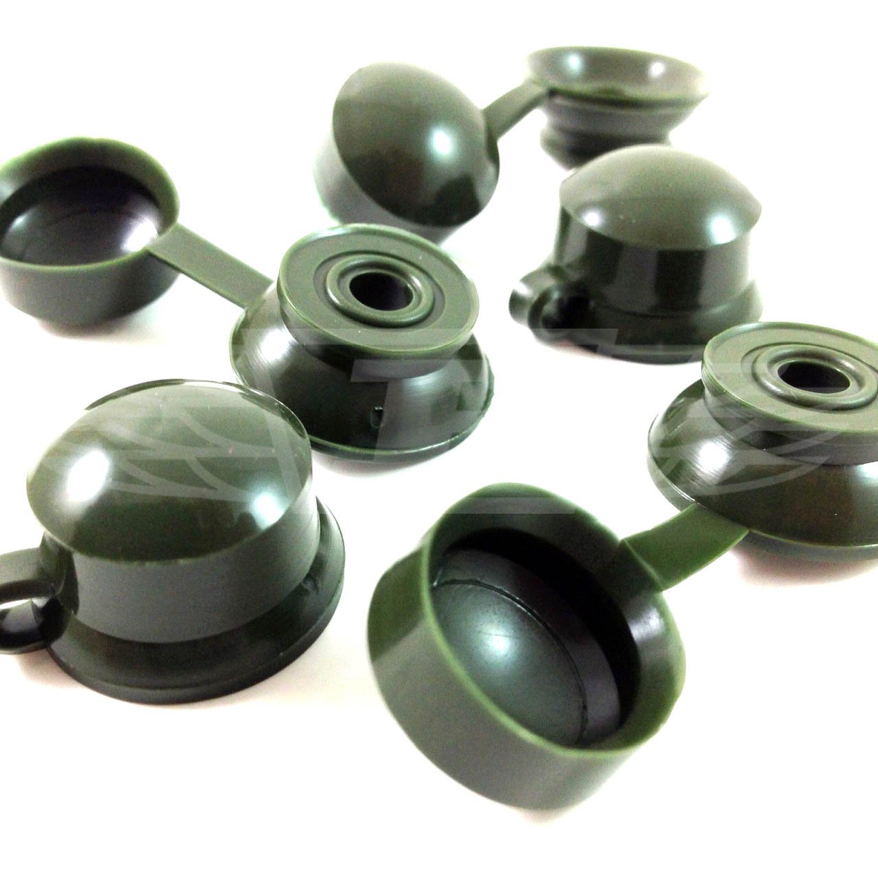 100, OLIVE GREEN CORRUGATED ROOFING PLASTIC SCREW COVER CAPS ONDULINE