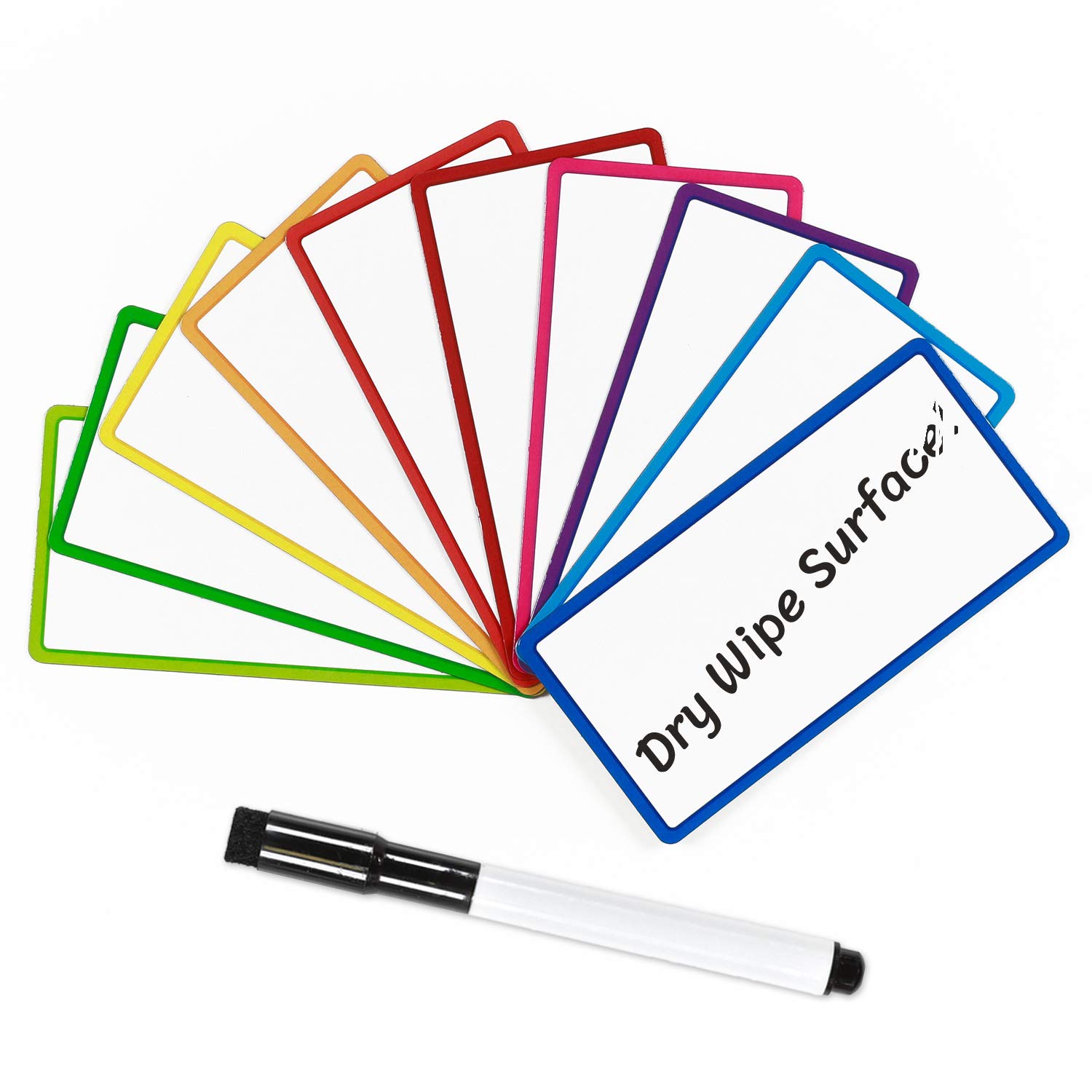 The Magnet Shop - Magnetic Dry Wipe Labels Multi-Coloured, Flexible Dry Erase Small Whiteboard for Your Fridge, Home, School, Office, Warehouse. Great for Agile, Scrum, Kanban or Lean (100mmx50mm)