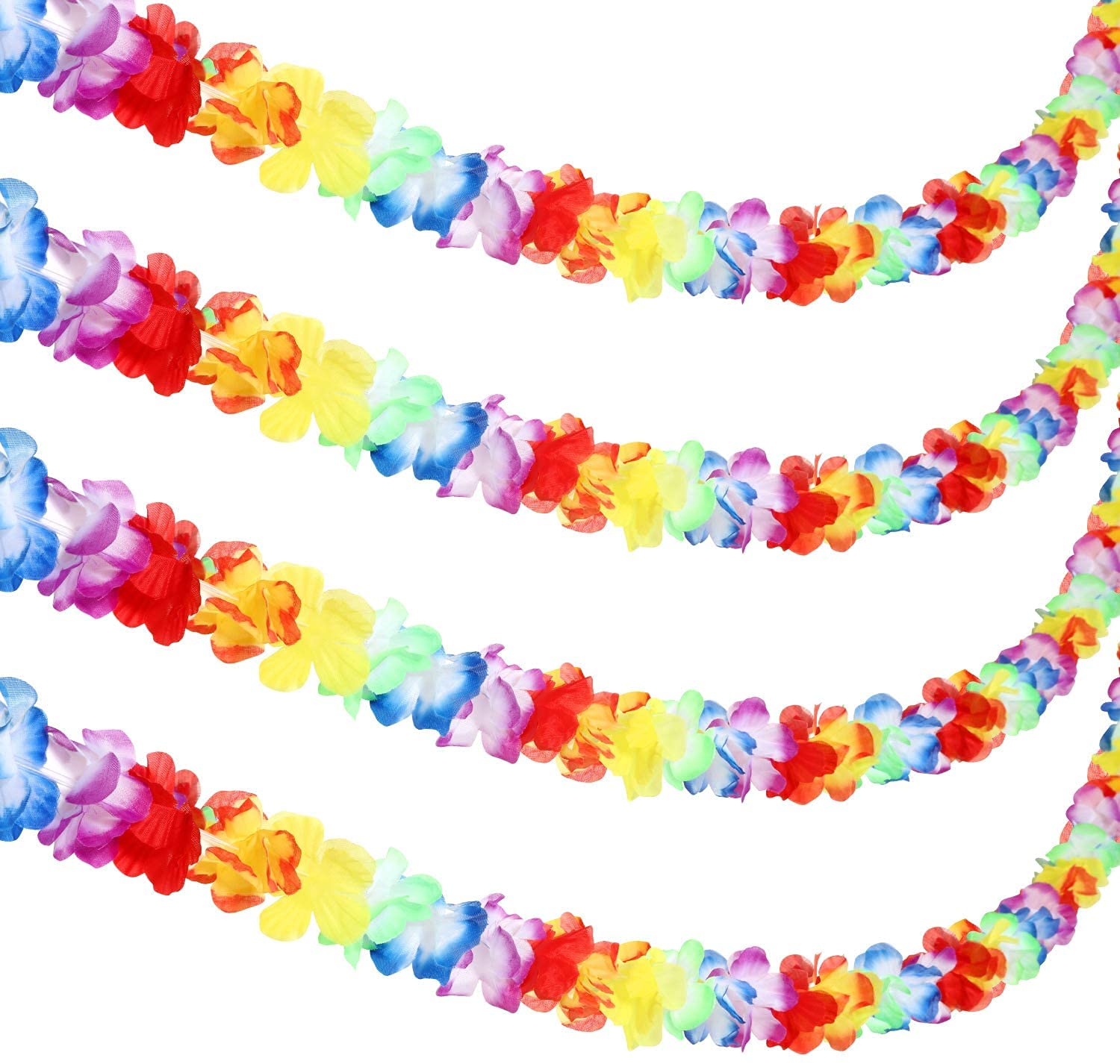 CokinkiDs Hawaiian Luau Party Tropical Flower Lei Garland Decorations, 2 Pack 10' Artificial Flower Garlands total of 20 Feet 6 Meters Hawaiian Luau Tropical Holiday Summer Party Supplies Decor