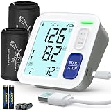 Blood Pressure Machine Upper Arm, 2 Size Cuffs Included, Medium/Large 9"-17" and Extra Large XL Cuff 13"-21" for Big Arms, Accurate Automatic Digital BP Monitor Home Use, Large Backlit LCD, 3 Users