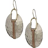 SPUNKYsoul Boho Earrings for Women Gold Silver Copper Dangle Oval or Round Ethnic Trendy Western Hammered Gift Handmade Mixed Metal African Jewelry