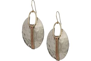 SPUNKYsoul Boho Earrings for Women Gold Silver Copper Dangle Oval or Round Ethnic Trendy Western Hammered Gift Handmade Mixed Metal African Jewelry