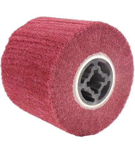 QWORK 2 Pack 60 Grit Non-Woven Abrasive Flap Wheels For Polishing & Wire Drawing (4-3/4" X 4")
