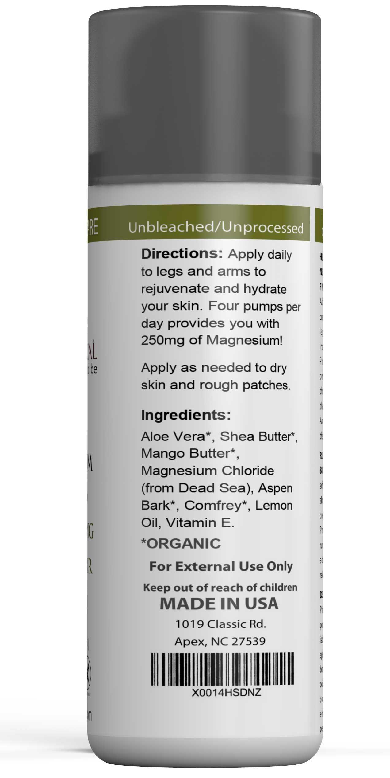 TOPICAL MAGNESIUM LOTION Better Than Oil or Spray. No Sting No Itch