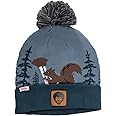 Calhoun Officially Licensed Bob Ross and Peapod The Squirrel Jacquard Knit Roll Up Beanie
