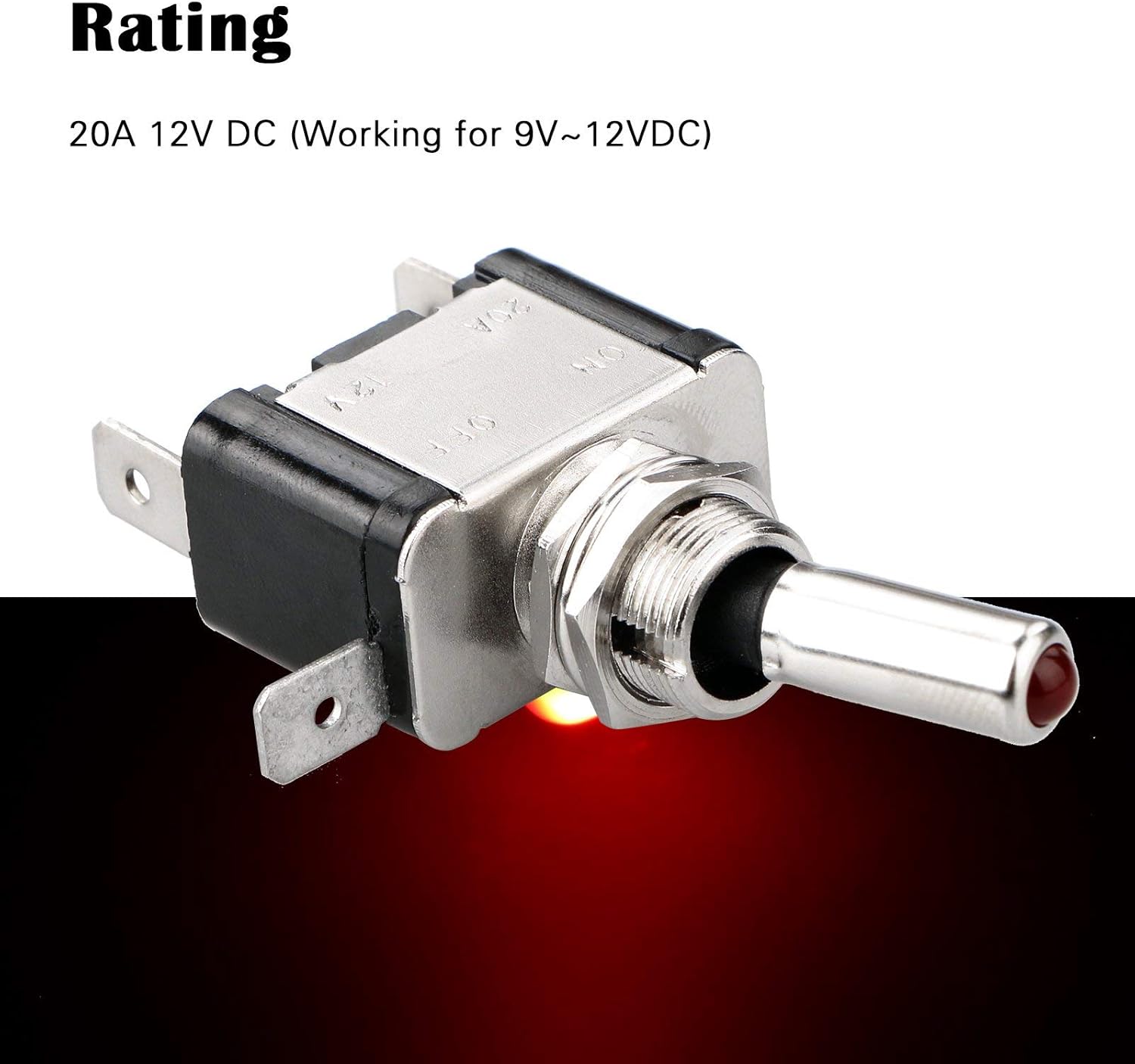 5pcs SPST LED Lighted Rocker Toggle Switch Linkstyle Marine Toggle Switch, On-Off LED Toggle Switch 12V 20A for Car RV Vehicles Truck Boat: Automotive