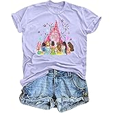 KIDDAD Magical Shirts for Women: Princess Shirt Magic Kingdom T Shirt Funny Family Vacation Tee Casual Holiday Tee Tops
