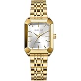 GOLDEN HOUR Women's Rectangular Quartz Watch, Gold Tone Stainless Steel Band