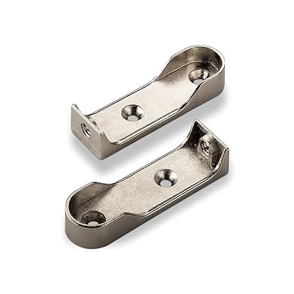 1 Pair Of Wardrobe Rail Brackets For Oval Clothes Bar 30 X 15 Mm