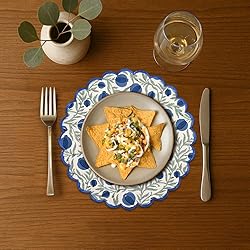 Ridhi Queen Blue Bo-ho Round Place Mat Double Layer
