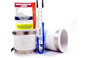 HEALTHY AIR SOLUTIONS Radon Fan Installation Kit (Rubber couplings, manometer and system labels) (4x4, White)