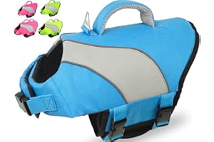 Fragralley Dog Life Jacket, Superior Buoyancy & Security Dog Life Vest for Swimming and Boating, Reflective Dog Life Preservers with Rescue Handle for Small Medium Large Dogs - S (Single Handle)