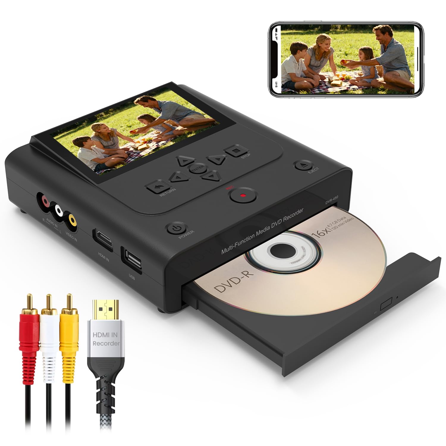 Photo 1 of VHS to DVD Recorder, VHS to DVD Converter Machine, Convert VHS,VCR,Camcorder to DVDs,USB,SD Card,Smart Phone WiFi to DVDs,USB,SD,HDD Copy?VHS/Tapes/DVD Player Not Included?