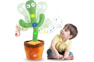 Aunpoos Kids Dancing Talking Cactus Toys for Baby Boys and Girls, Singing Mimicking Recording Repeating What You Say Sunny Cactus Toy with 120 English Songs Smart Toy