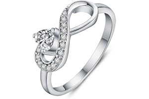 JO WISDOM Infinity Heart Promise Rings for Her Sterling Silver Friendship Ring