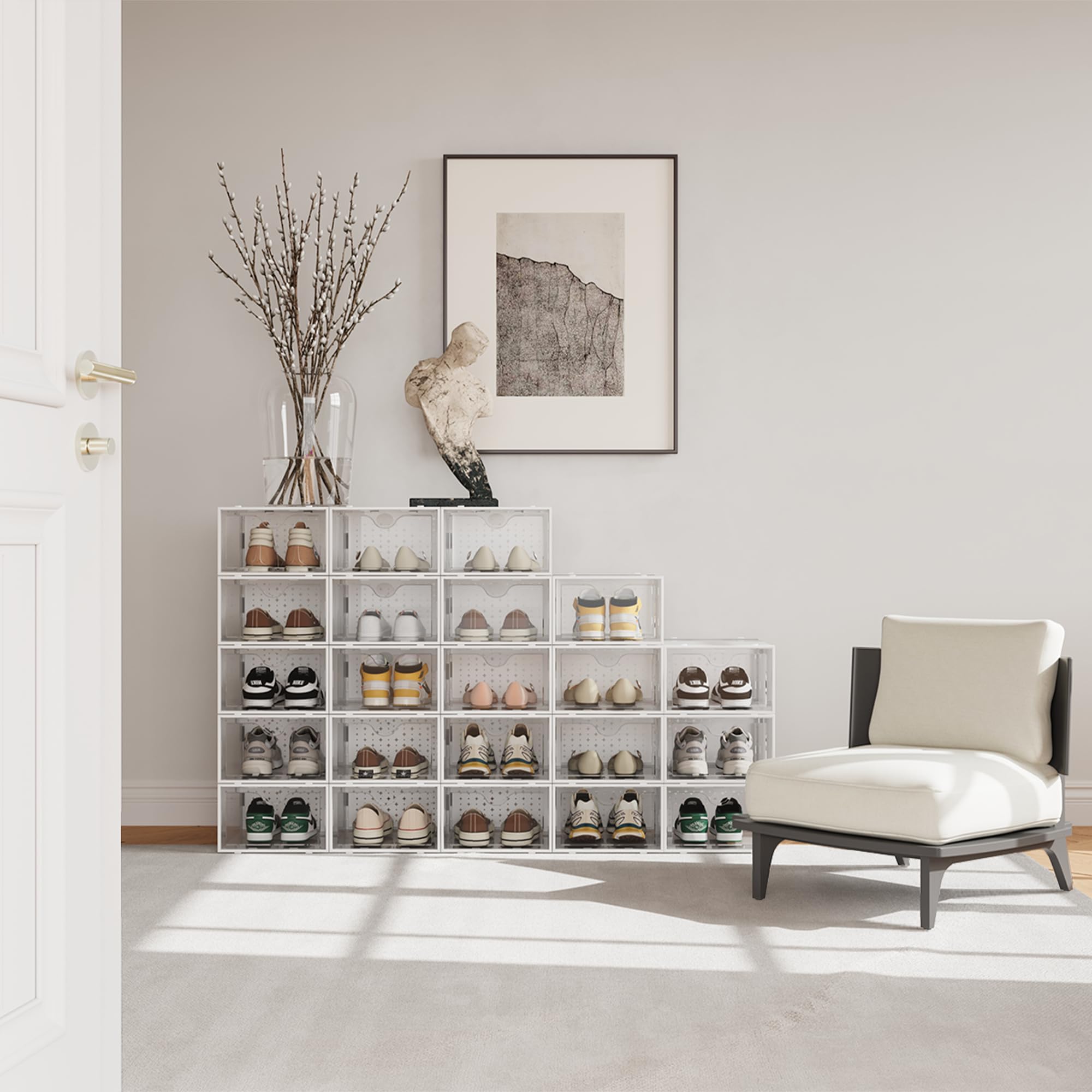 Amazon Xl Shoe Storage Plastic Shoe Boxes With Lids YITAHOME 12