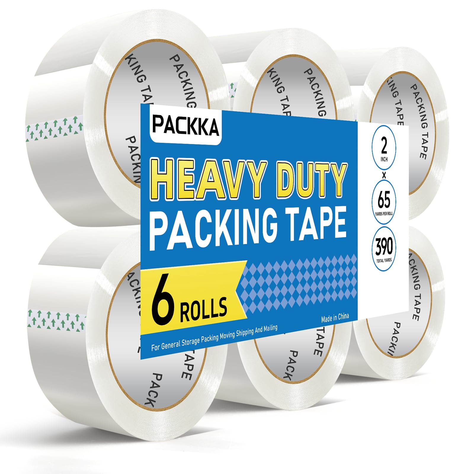 Photo 1 of ***scotch tape for tabletop tape dispenser***  PACKKA Clear Scotch Tape,Refills 6 Rolls, 2 inch x 65 Yards, Shipping Tape Box Tape Mailing Tape for Shipping Packaging Moving Sealing and Storage
