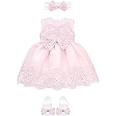T.F. Taffy Baby Girl Newborn Pink Embroidered Princess Dress Gown 6 Piece Deluxe Set 0-3 Months