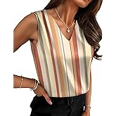 Zeagoo Women's Silk Satin Camisole Tank Tops V Neck Pleated Dressy Casual Sleeveless Blouses Summer Business Work Shirts