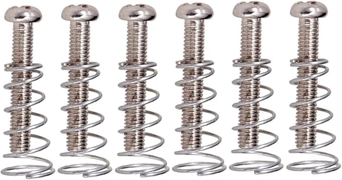 Kit De 20 Tornillos Y Muelles Para Pastillas De Guitarra Eléctrica: Tamaño Plateado, Repuestos Esenciales Para Ajuste De Altura