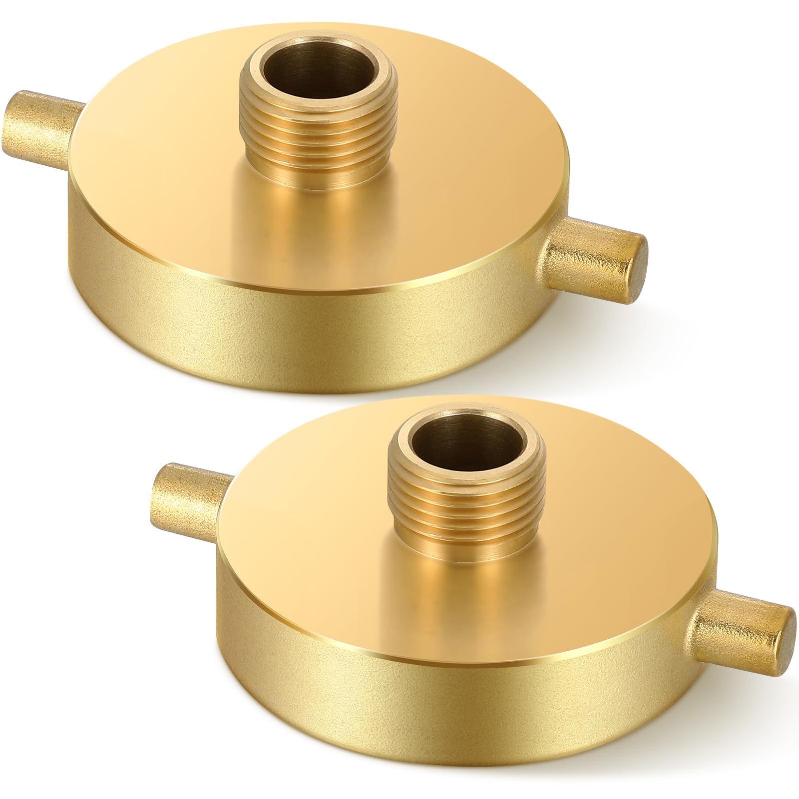 Photo 1 of MorningRo 1 Packs Fire Hydrant Hose Adapter 2-1/2" NST/NH Female x 3/4" GHT Male Hydrant Hose Adapter with Pin Lug Brass Fire Fitting Connector for Garden, Pipes