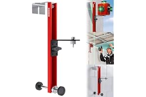 Sigerio Fine-Tuning Laser Level Pole, Aluminum Alloy Laser Level Adapter, 360° Adjustable Support for Woodworking, Multi-functional Bracket Compatible for Most Laser Level Devices(Oil Red)