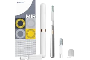 MiroShine Electric Toothbrush with 2 Brush Heads, Travel-Friendly Compact Design, Lightweight Aluminum & Gentle Gum Care, Val