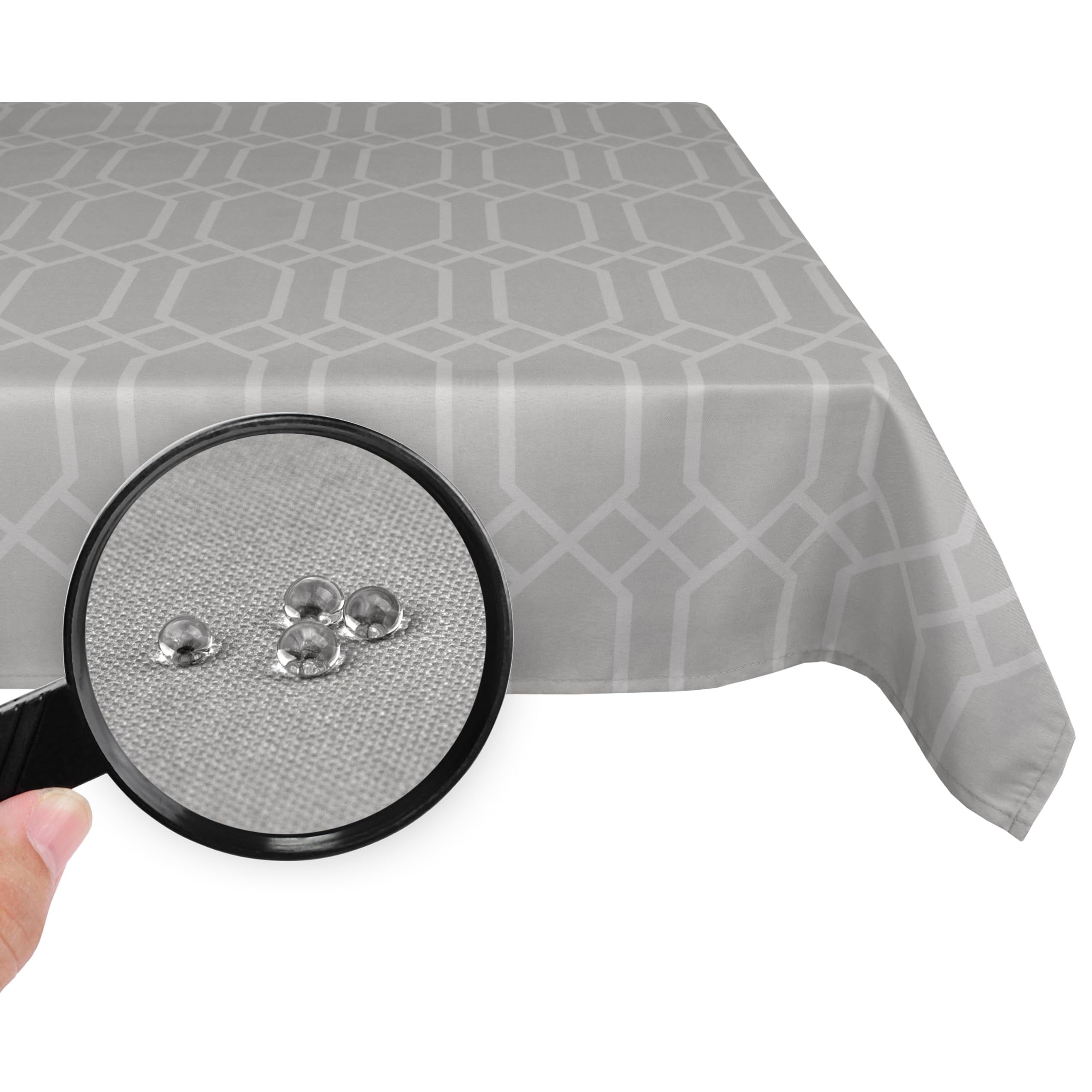 Valia Home® Tablecloth with Teflon coating suitable for indoor & outdoor use in Tablecloth is water & dirt repellent thanks to reliable lotus effect | 140 x 300 cm grey