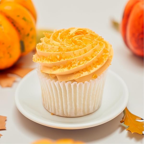 DECOPAC PUMPKIN SPICE CRUSHED CANDY BITS, SUGAR DECORATIONS FOR CAKES, TOPPINGS, CUPCAKES, AND DRINKS | ORANGE | 16OZ PACK
