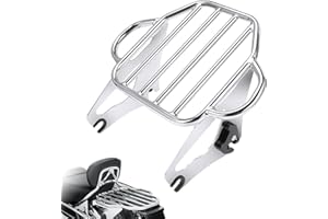HUABRVE 2-UP Motorcycle Luggage Rack for Harley Touring, Detachable Luggage Mounting Rack Compatible with 2009-2024 Harley Davidson Street/Road/Electra Glide Road King Tour Pack Accessories (Chrome)
