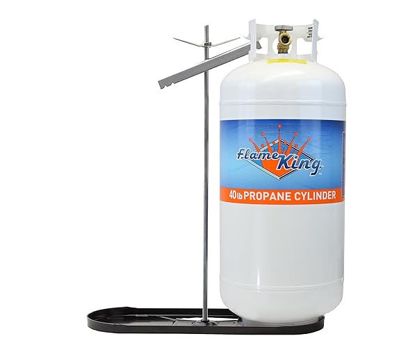 FLAME KING DUAL RV PROPANE TANK CYLINDER RACK...