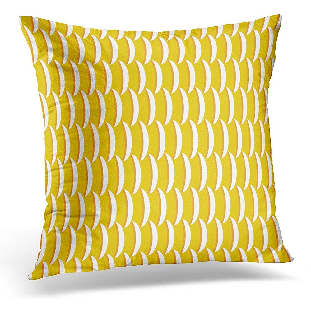 Amazon Com Throw Pillow Cover Bright Yellow Fish Scales Ocean