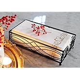 Chez JuJu Black Elegant Sturdy Guest Napkin Holder | Disposable Paper Hand Towel Storage Tray Caddy | Premium Quality | Bathroom Kitchen Dining Table Wedding Party Hotel Office décor | Indoor Outdoor
