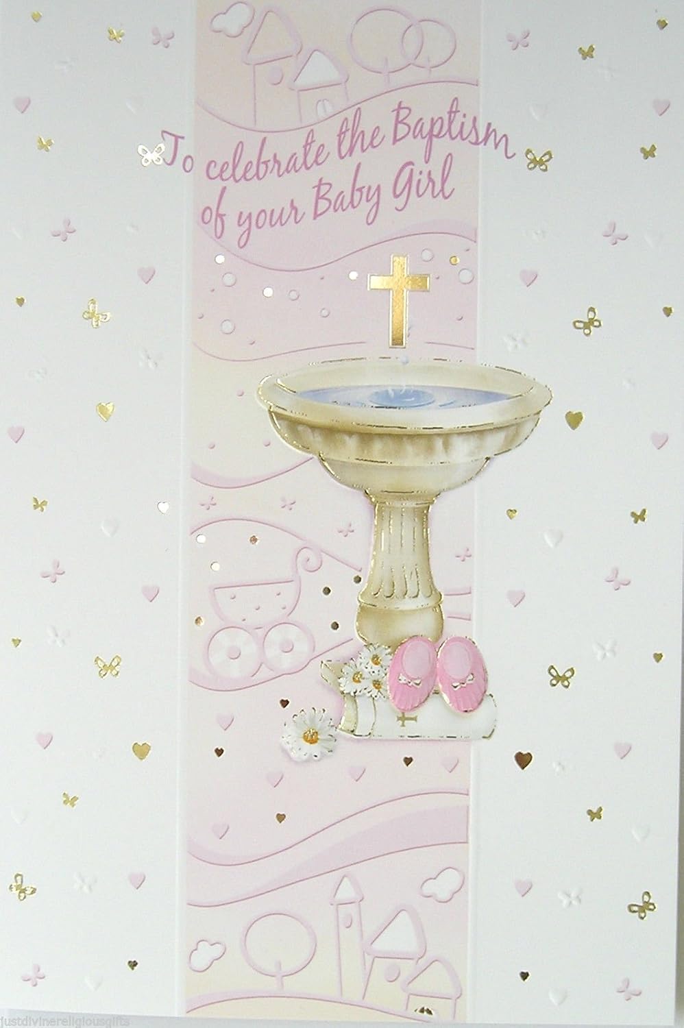 To Celebrate the Baptism of your Baby Girl Card Christening SIZE 17.5