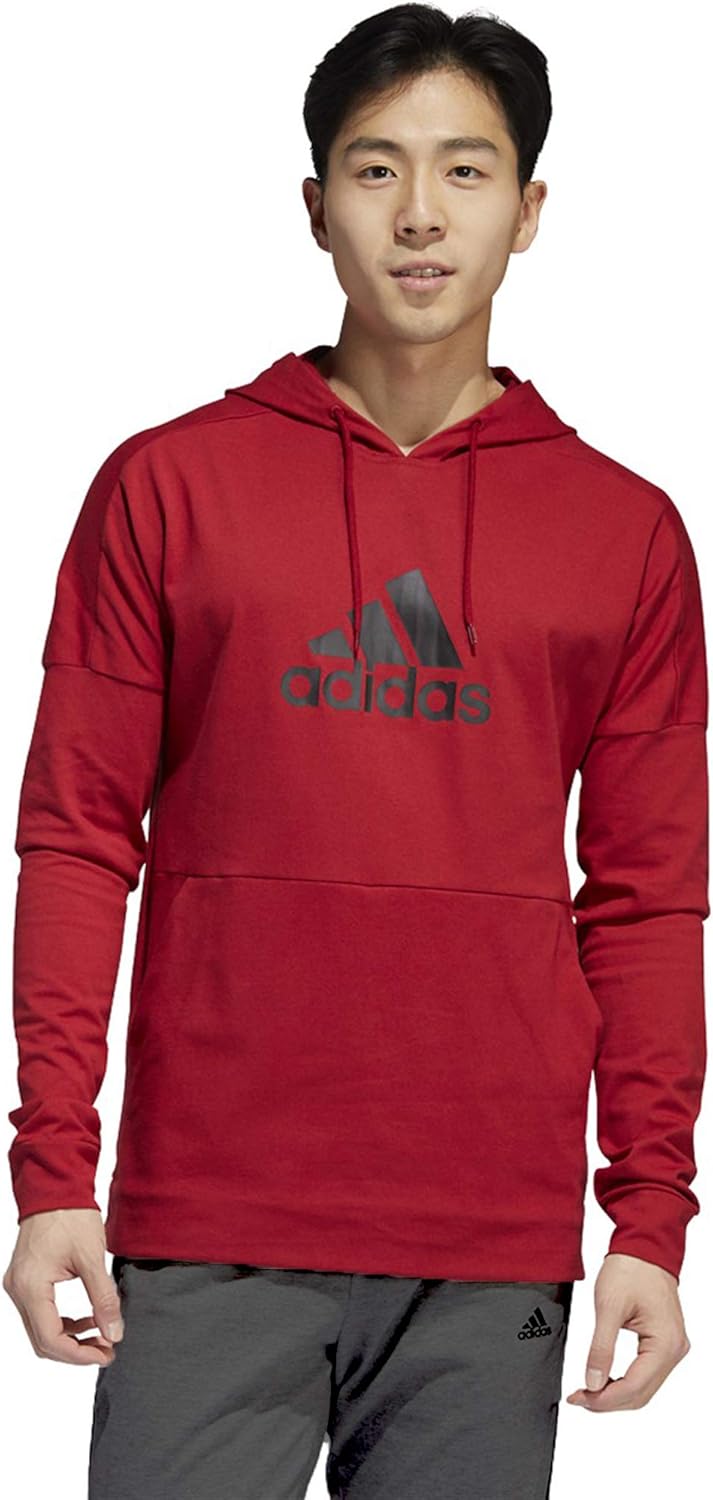 adidas Men's Essentials 3-Stripes Pullover Fleece Hooded Sweatshirt: Clothing