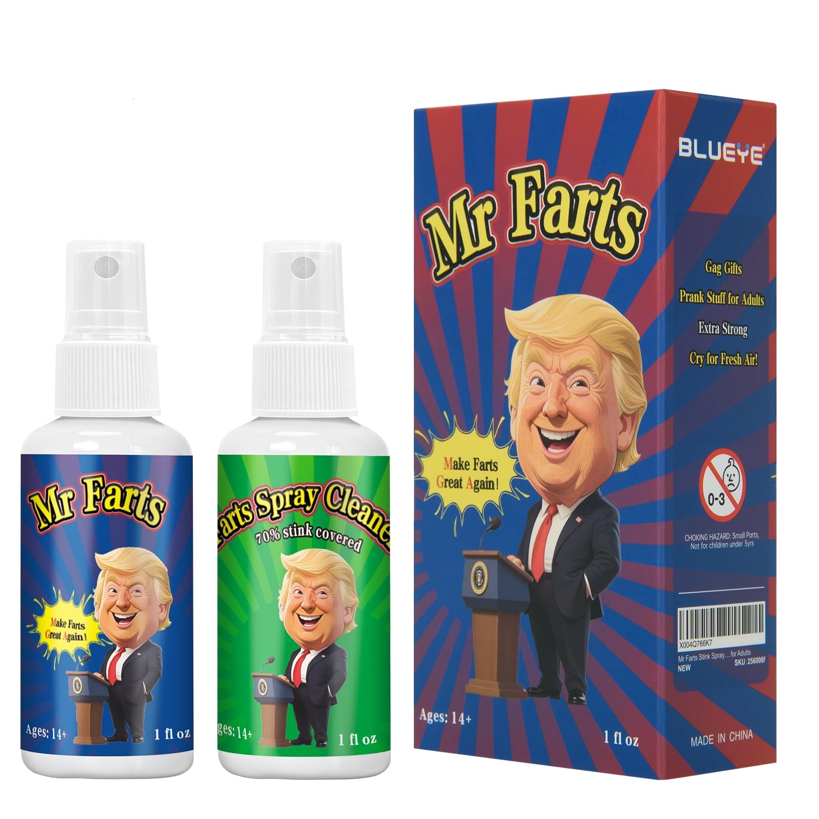 Photo 1 of BLUEYE Stink Spray Extra Strong, Cleaner Added,Potent Smell Like Fart Bomb,Hilarious Gag Gifts for Kids,Pranks Stuff for Adults,Stocking Stuffers -Non Toxic Bad Gas -2Packs