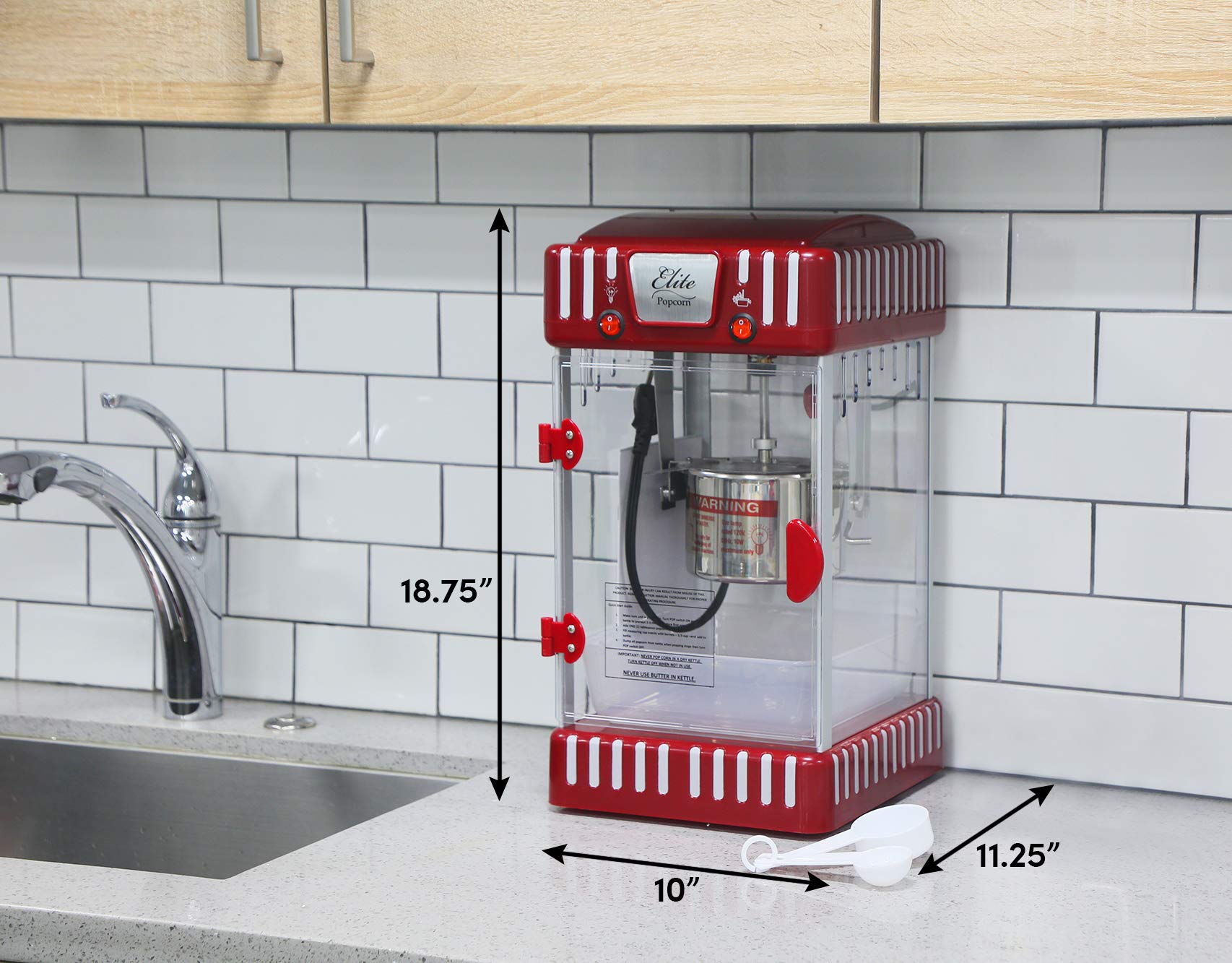 MaxiMatic EPM250 Tabletop Kettle Popcorn Popper Machine, Red Buy