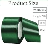 HONGCI 50mm Wide Dark Green Satin Ribbon 22m Gift Craft Bow Wrap view 2