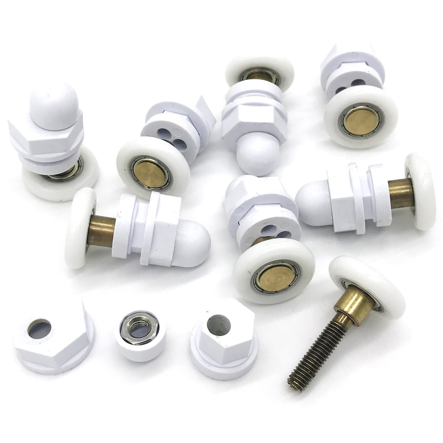 YUANQIAN DN 19mm Diameter Single -Wheeled Replacement Shower Door Roller Runner Wheel Pack of 8