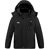 wantdo Boy's Ski Jacket Warm Fleece Winter Coat Waterproof Snow Jacket Rain Coat