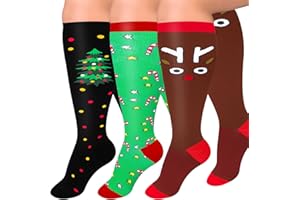 Diu Life 3 Pairs Plus Size Compression Socks for Women and Men Wide Calf Extra Knee High Support for Circulation