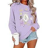 IZROLO Magical Sweatshirts for Women Magic Shirt Cute Bow Graphic Long Sleeve Shirts Vacation Tops
