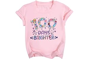 SUPEYA 100 Days of School Shirt Kids: Toddler Kindergarten Shirts Girls Happy 100th Day of School Celebration Gifts Tops