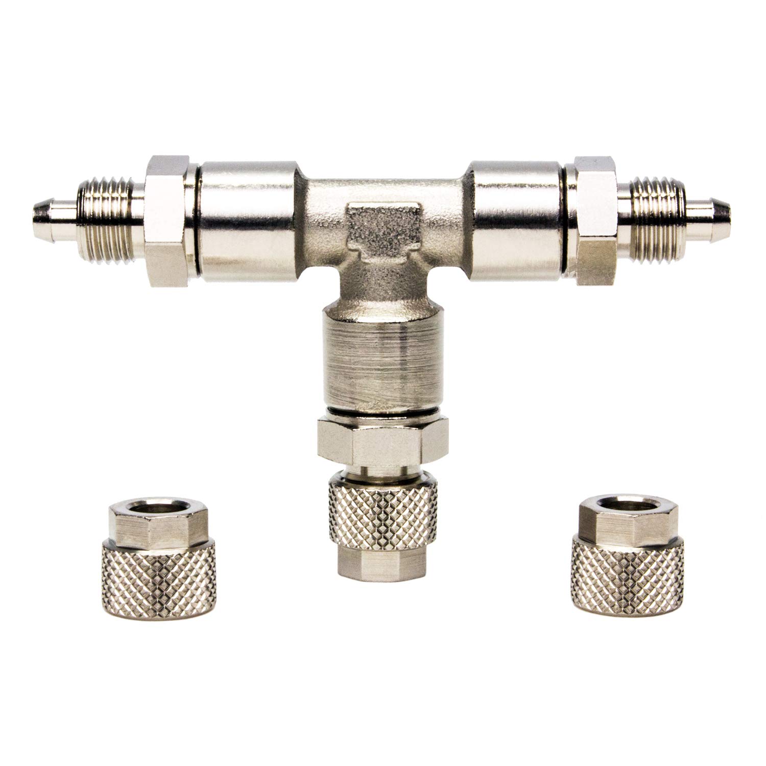 OCOPRO CO2 Splitter / Splitter 2 Piece Professional Metal T-Piece Tri-Pass