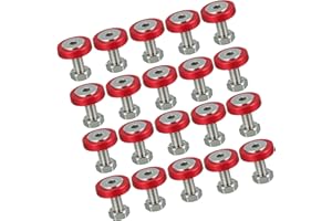 RATCHROLL 20 Pcs Car Motorcycle Red M6 Fender Bumper Washer Bolt Nuts Kit Aluminum Alloy Engine Bay Fastener Replacement Car 